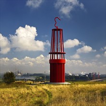 Artwork Geleucht, artist Otto Piene, Rheinpreussen slagheap, Moers, Ruhr area, North