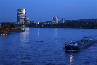 Skyline Bonn on the Rhine, in front the UNFCCC Secretariat of the Framework Convention on Climate