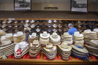 Steamboat Springs, Colorado, Cowboy hats on sale at F.M. Light & Sons, a heavily-advertised western