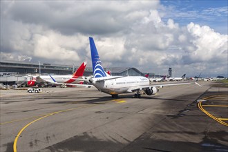 A Boeing 737 MAX 9 aircraft of Copa Airlines with the registration HP-9909CMP at the airport in