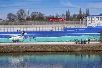 Stormwater overflow basin on Osterfelder Straße in Oberhausen, on the Rhine-Herne Canal and the