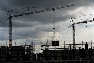 Building site, shell of a residential building, Gelsenkirchen North Rhine-Westphalia, Germany,