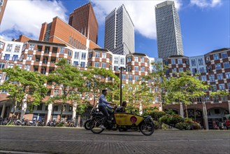 Muzenplein square, residential area in the city centre near Central Station, Skyline, in the city