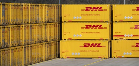 DHL, Deutsche Post, parcel centre, warehouse for freight containers, Krefeld, North