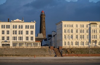 Skyline of the North Sea island of Borkum, East Frisia, Lower Saxony, Germany, Europe