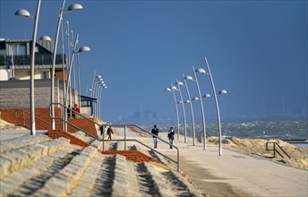 North Sea island of Borkum, waterfront promenade at the western end of the island, East Frisia,