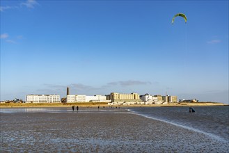 Skyline of Borkum, beach, island, East Frisia, winter, season, autumn, Lower Saxony, Germany,