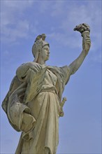 Sculpture Statue of Liberty at the Fontaine de la Fédération built in 1890, allegory, Republic,