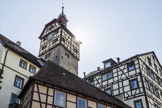 Medieval town and half-timbered houses, Schwäbisch Hall, Old Town, Kocher Valley, Kocher,