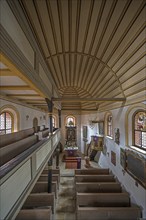 Interior of the baroque church of St Vitus, built in 1464, Altenthann, Middle Franconia, Bavaria,