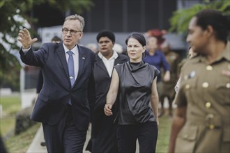 (R-L) Annalena Bärbock (Bündnis 90/Die Grünen), Federal Foreign Minister, and Andreas Prothmann,