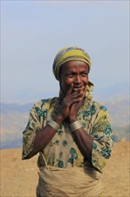 In the highlands of Abyssinia, Semien Mountains, native woman, Ethiopia, Africa