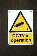 CCTV cameras in operation sign, UK