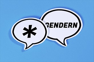 Gendering with gender stars as a symbol for gender-appropriate language in speech bubbles