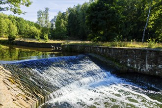 Mulde river landscape at the Alktväterbrücke, Halsbrücke, Halsbrücke, Saxony, Germany, Europe