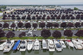 Harrison Twp., Michigan, The Safe Harbor Belle Maer marina on Lake St. Clair