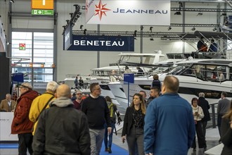 Motorboats at BOOT 2024, the world's largest yacht and water sports trade fair in Düsseldorf, North