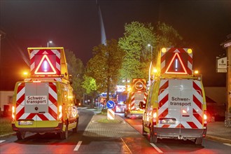 Securing and escort vehicles during the transport of a 68 metre long, 22 tonne blade of a wind