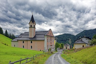 Maria Waldrast pilgrimage monastery of the Servite Order, pilgrimage church, weather mood, cloudy