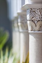 Columns in Riad, Column, traditional, decorated, ornament, decoration, art, construction, building,