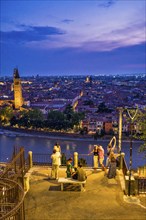 Viewing terrace at Castel San Pietro, Verona, Veneto, Italy, Europe