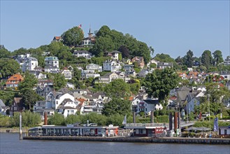 Houses, hill, Süllberg, jetty, Blankenese, Hamburg, Germany, Europe