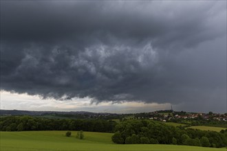 Heavy rain showers and thunderstorms over Possendorf in the Eastern Ore Mountains, Possendorf,