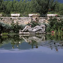 Castle garden, Lourmarin Castle, Provence, France, Europe