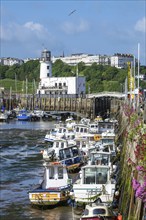 Scarborough Lighthouse and Harbour, Vincent Pier, Scarborough, North Yorkshire, England, United