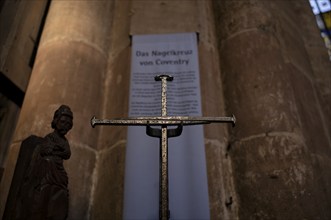 Interior view of the Coventry Cross of Nails, St Sebald, St. Sebaldus Church, Nuremberg, Franconia,