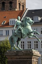 Monument, bronze sculpture, equestrian statue of Absalon of Lund, Bishop of Roskilde, by Vilhelm