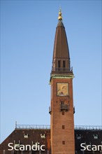 Tower of the Scandic Palace Hotel with mosaics, on City Hall Square, Copenhagen, Denmark, Europe