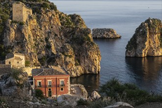 Tonnara di Scopello, historic tuna fishing site in the picturesque rocky bay of Scopello, Sicily,