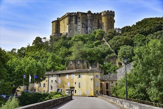 The castle in the commune of Suze-la-Rousse in the Département of Drôme in the Auvergne-Rhône-Alpes