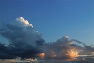 Dramatic sunset skies, cloudscape of rich color twilight sky. Sunset cloud background.