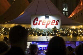 Crepes stand at the Christmas market Weihnachtszauber Gendarmenmarkt. The Christmas market at