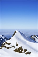 Snowshoe hiker, Allgäu Alps, Allgäu, Bavaria, Germany, Europe