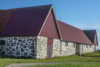 Old farmhouse, house with granite stone walls in Örsjö, Skurup Municipality, Skåne County, Sweden,