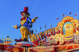 Clown figure in the round and high ride Circus Circus, Oktoberfest, Festwiese, Theresienwiese,