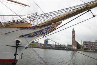 Bow of the training ship, Germany, figurehead, Bremerhaven, Germany, Europe