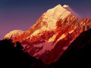 New Zealand, Mt. Cook, Sunset, Mt. Cook, New Zealand, Oceania