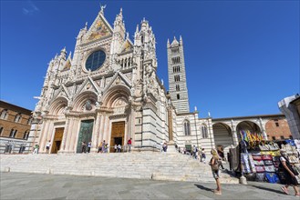 Cathedral, old town, architecture, landmark, travel, tourism, blue sky, Siena, Tuscany, Italy,