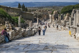 Kureten Street, ruins of Ephesus, ancient archaeological site, Izmir province, Turkey, Asia