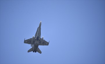 Mc Donnell Douglas CF-18 Hornet fighter aircraft during an Air Defender exercise over