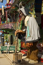 Ghost town in the morning with sunshine and blue sky, Cranger Kirmes, Herne, Ruhr area, North