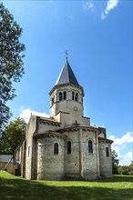 Biozat. Saint-Symphorien Romanesque Church on the road of painted churches in Bourbonnais. Allier.