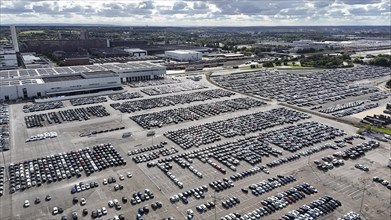 Volkswagen new cars standing in a car park at the Volkswagen plant, Wolfsburg, 29.09.2024. The