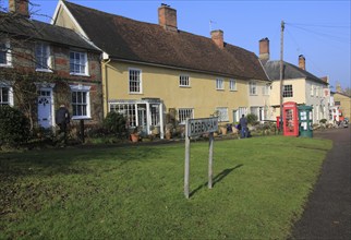 Historic houses in village of Debenham, Suffolk, England, UK