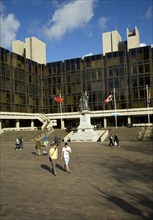 Civic council office buildings and city centre Guildhall square, Portsmouth, Hampshire, England,