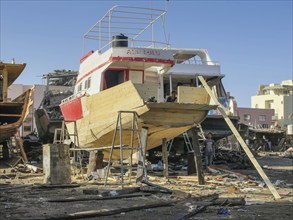 Boat building and repairs, yacht shipyard, Hurghada, Egypt, Africa